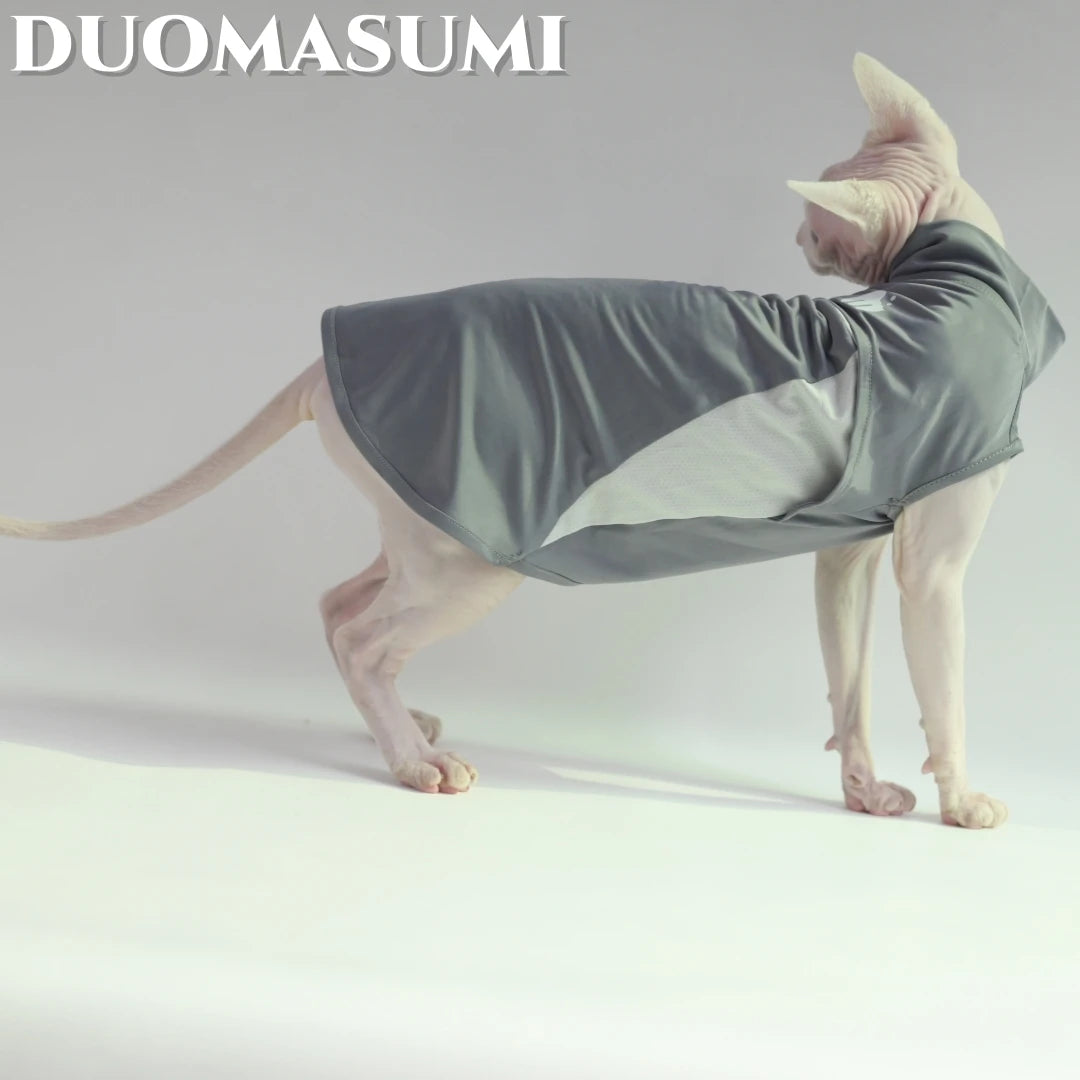 Sunproof Cooling Breathable UV Protection Thin Clothes for Sphynx Devon Rex Abyssinian Cats