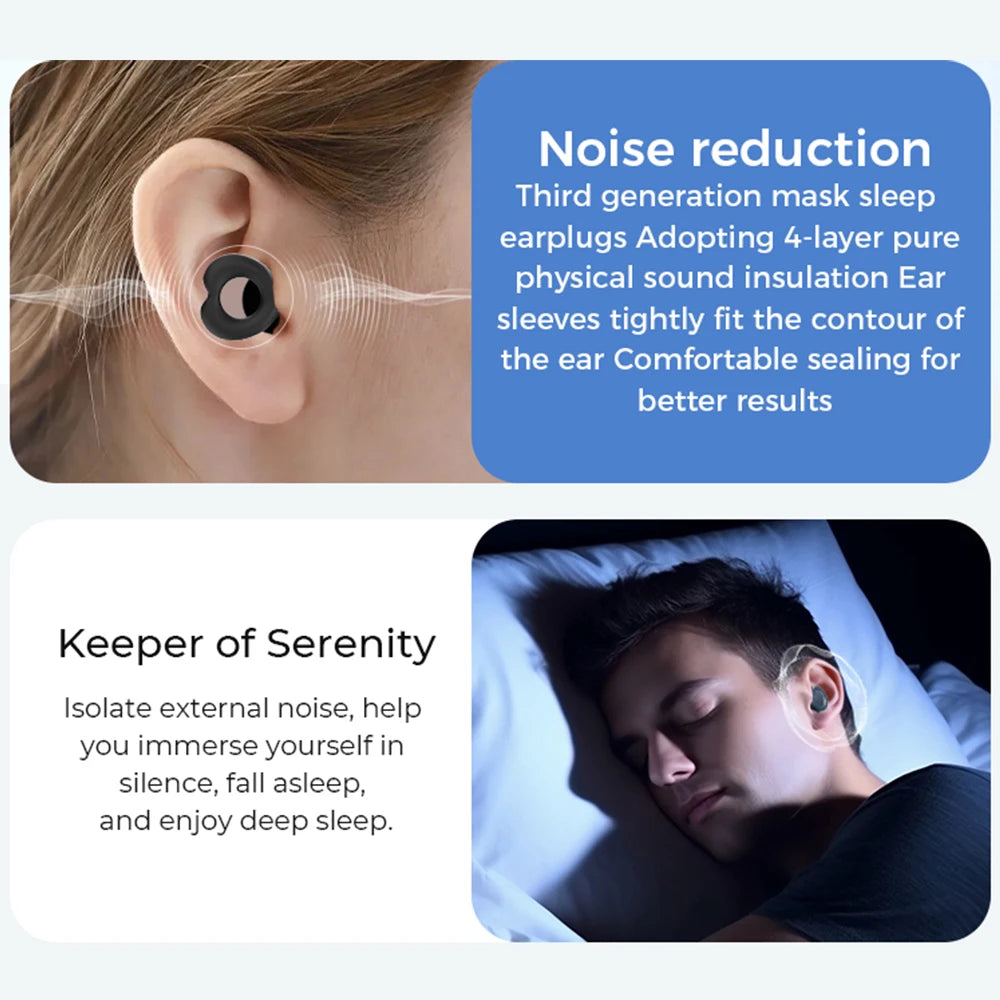 Silicone Ear Plugs for Sleeping 30dB Noise Cancelling Ear Plugs for Sleeping Concerts Work Plane Travel Waterproof Silicone Earp