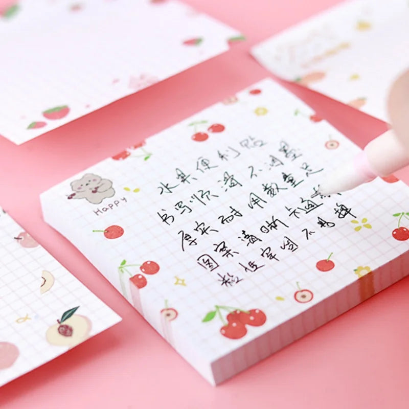 80 Sheets Per Pack Fruit Sticky Note ToDo List Record Journal Decorative Memo Practical Stationery Sticker