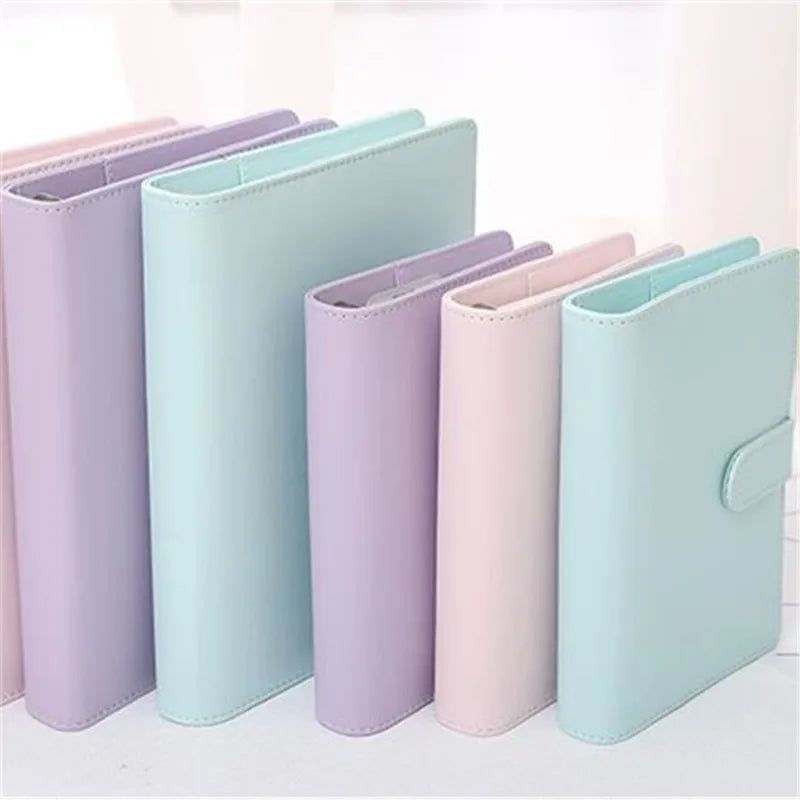 A6/A5 Macaroon 18 Colors  PU Leather DIY Binder Photocards Collect Book Diary Agenda Planner Cover Album Stationery