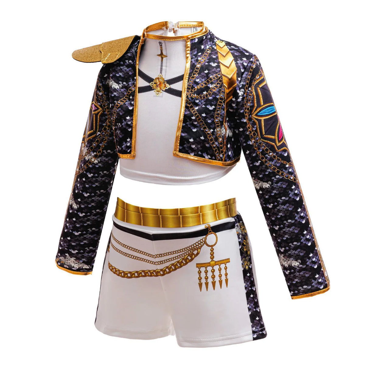3PCS Set Girls Korean Music Costume Jacket Shirt Short Superstar Dance Singer Show Halloween Cosplay Birthday Party Outfit