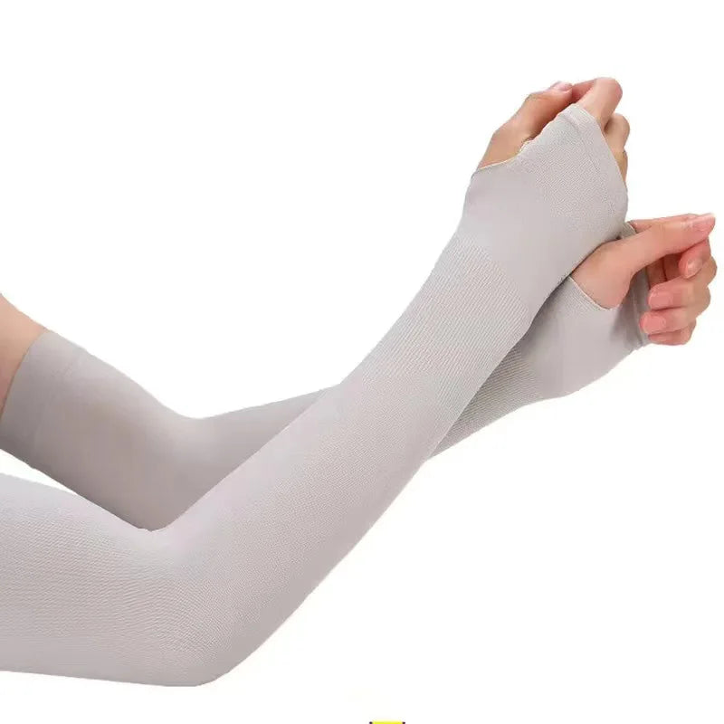 Ice Silk Cooling Arm Sleeves Summer UV Sun Protection Compression UPF 50+ for Women Volleyball Youth Sports