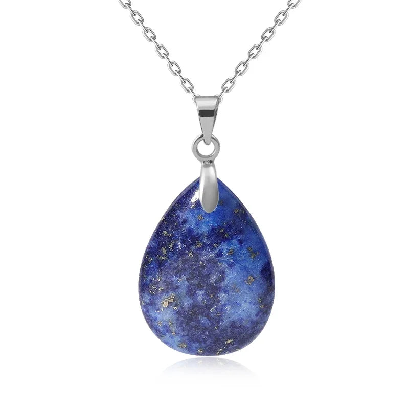 Natural Stone Crystal Pendant Teardrop Fashion Necklace For Diy Necklace Earrings Making Jewelry Christmas Friendship Gift