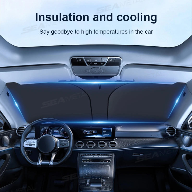 SEAMETAL Car Windshield Sun Visor UV-Reflective Sun Shade Cooling Sun Protection Cover Summer Heat Shield Car Privacy Curtains