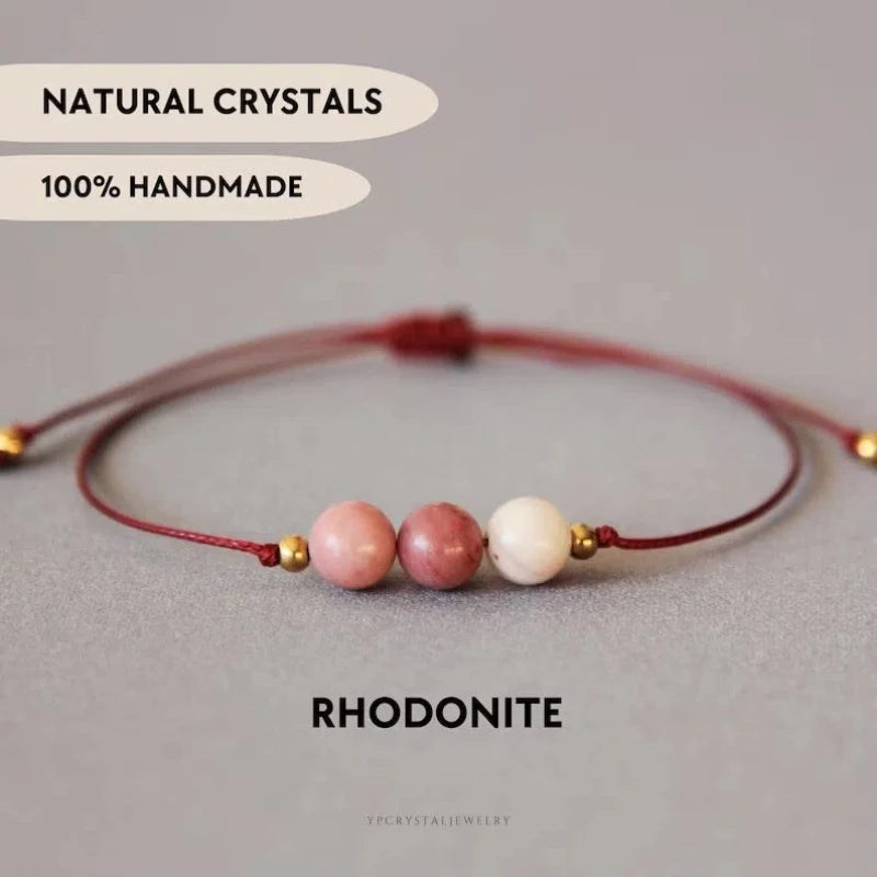 Gemstone Bracelet  Amethyst Bracelet Natural Bead String Woven Crystal Amethyst Bracelets