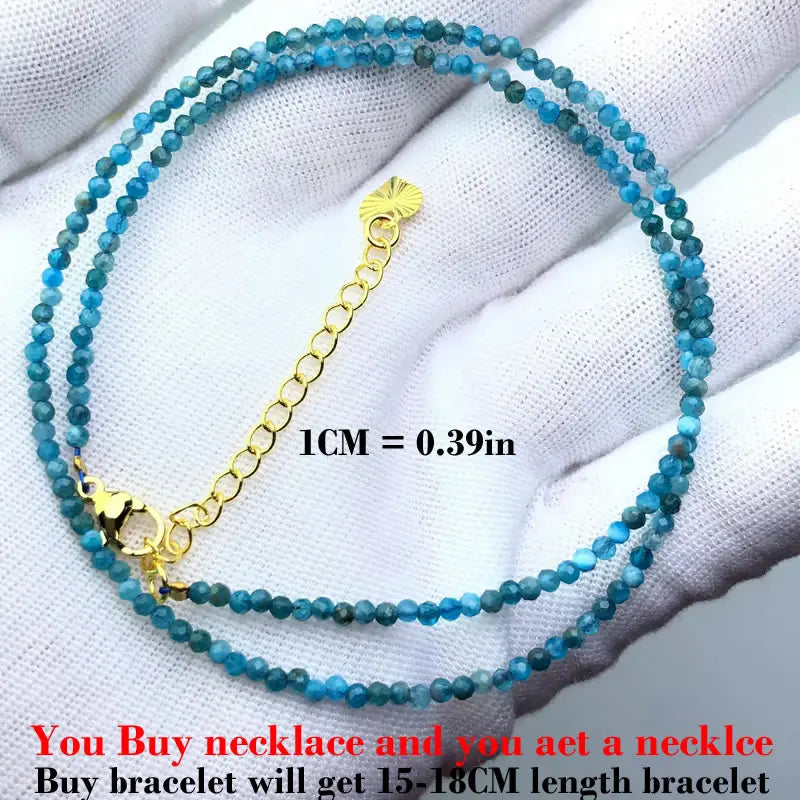 HOT Natural Stone 2mm Faceted Beads Necklace Crystal quartz Garnet agate Beaded Chains Fashion Simple Men Women Jewelry Gifts