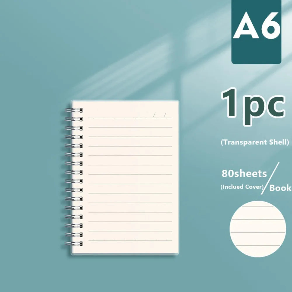 A4/A5/A6/B5 Coil Notebook Grids/Blank/Horizontal Line Flip Over Design Spiral Notepad Diary Book School Office Supplies