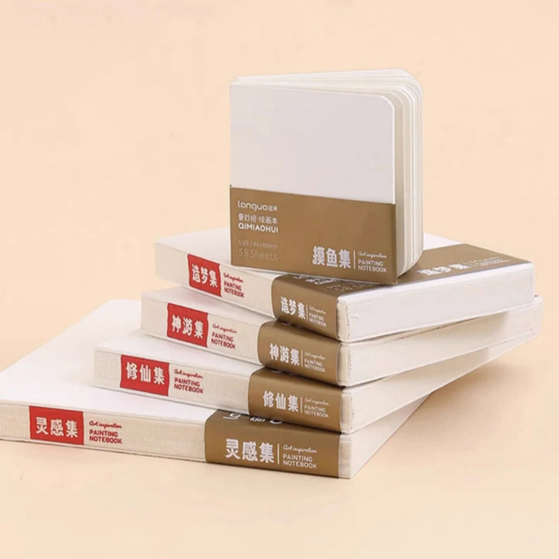 Languo 58 Sheets Drawing Notebook Thick Paper Sketchbook Portable Watercolor Book Gouache Notepad Art Supplies Stationery