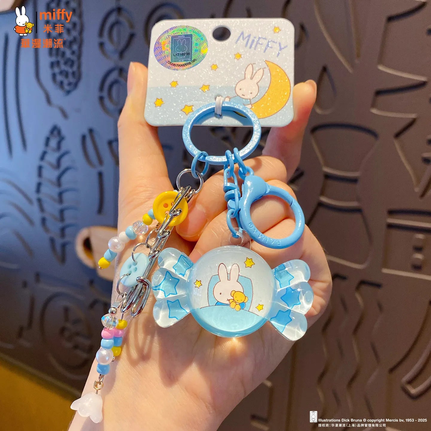 Kawaii Anime Miffy Rabbit Keychain Doll  Cutegirlish Cartoon Creative Diy Keychain Schoolbag  Gift