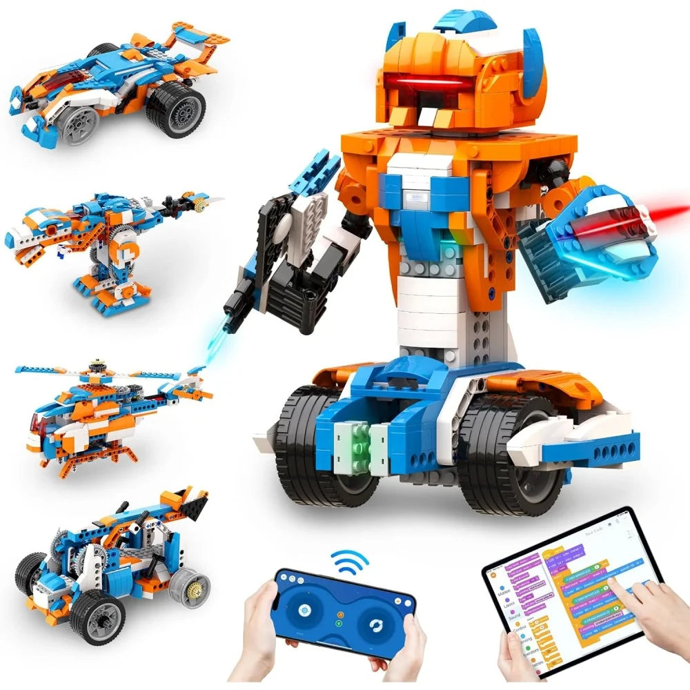 Apitor Robot X Building Kit 12-in-1 STEM Robotics Coding Set Education Birthday Gifts for Kids Ages 8-12 APP Remote Control Toys