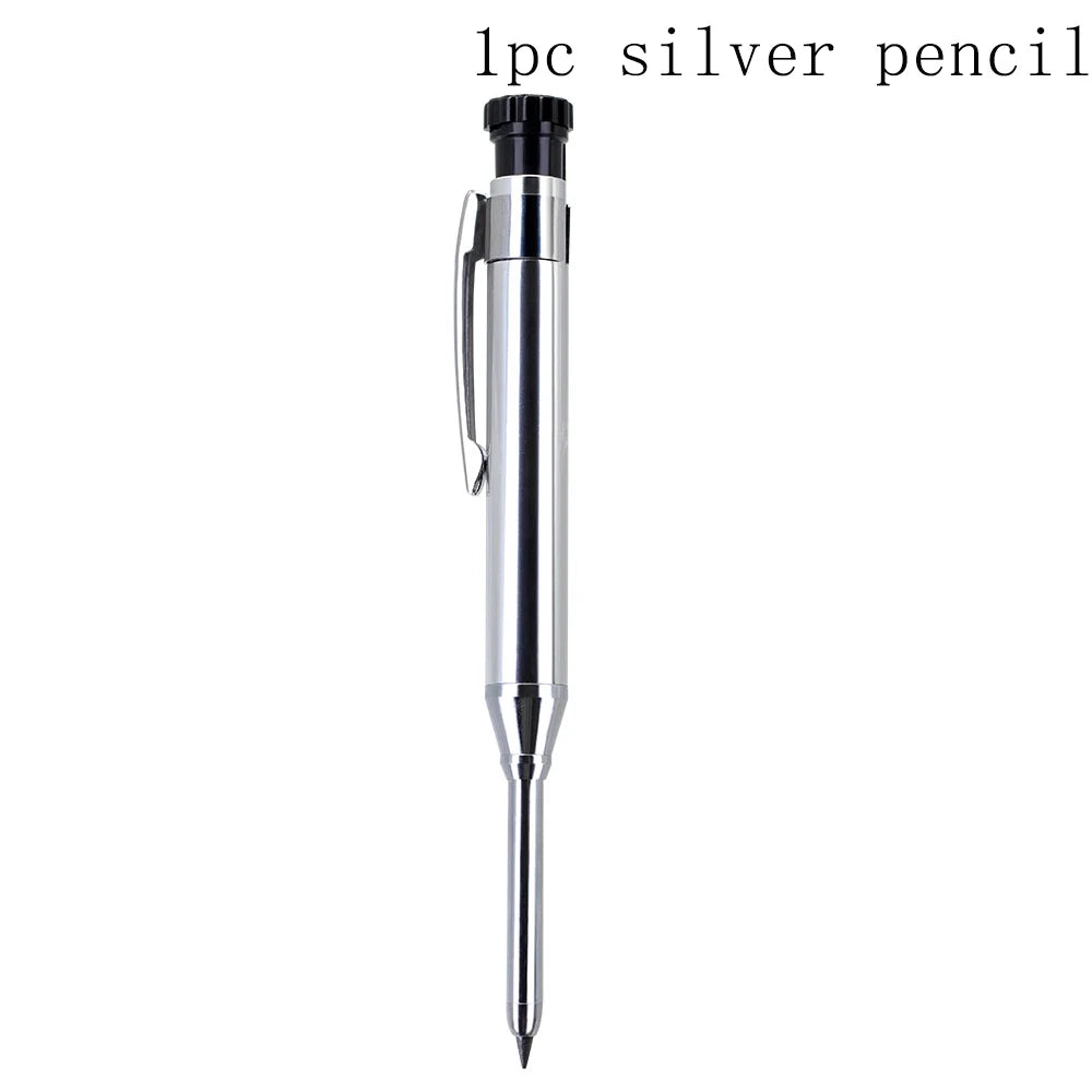 6Colors 2.8mm Metal Solid Carpenter Mechanical Pencil with Sharpener 2B Lead Core Deep Hole Construction Marking Scriber Tool