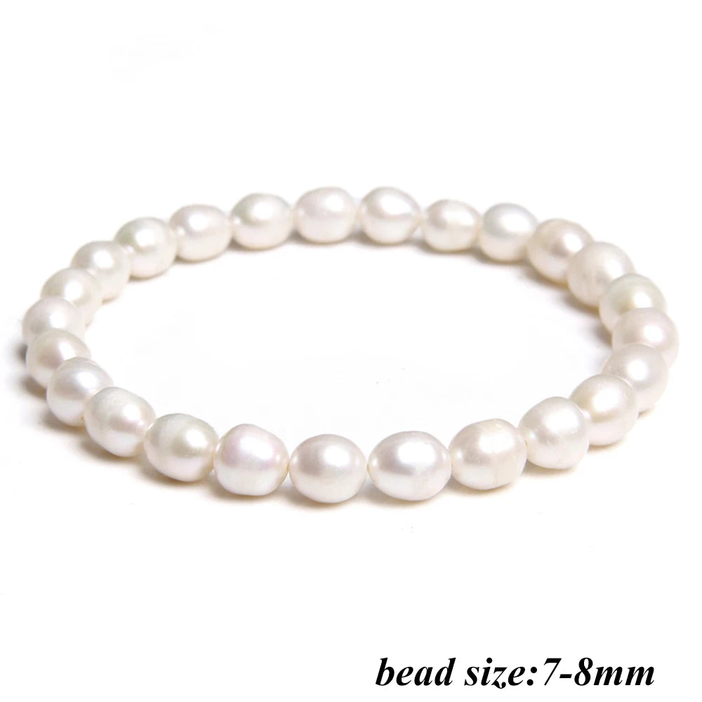 2024 New Natural Freshwater Pearl Stretch Bracelet Elegant Retro Female Pearl Bracelet High Quality Jewelry Gift For Women