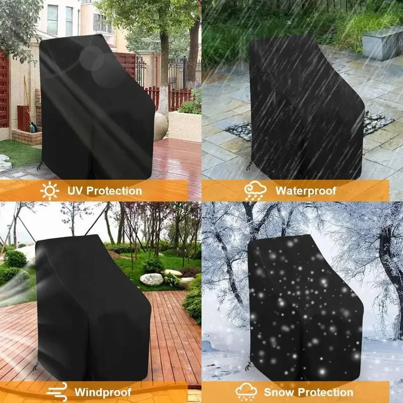 1pc Premium Waterproof Stacking Outdoor Chair Cover - Durable 210D Cloth Lounge Chair Protector with Weather Protection