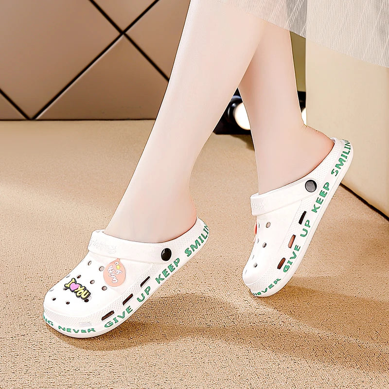 Summer Women Casual Jelly Shoes Sandals Women's Sandals Pink Lady Girl Sandals Hollow Out Mesh Flats Beach Flats Sandals