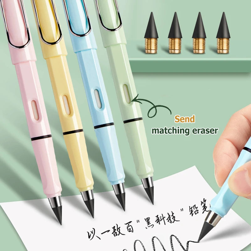HB Eternal Pencil Mechanical Pencils no need to Sharpen Easy to Wipe Cute DIY Kawaii Korean Stationery School Supplies for Child