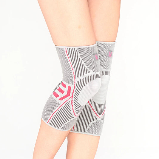 1Pcs Sport Compression Knee Support Brace Patella Protector Knitted Silicone Spring LegPad Cycling Running Basketball Football