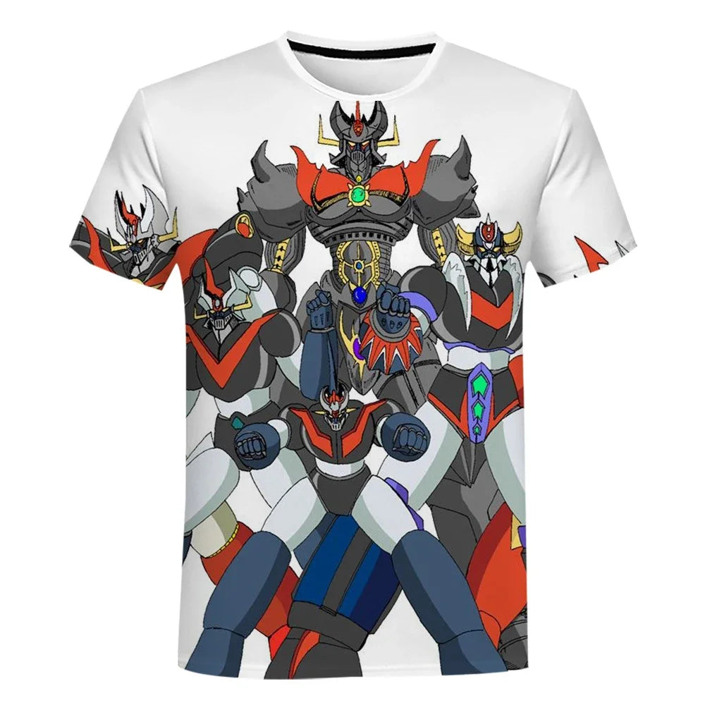 Mazinger Z 3D Print T-Shirts Anime Robot Streetwear Men Women Fashion Oversized Short Sleeve T Shirt Kids Tees Tops Man Clothing