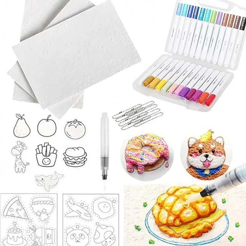 3D Drawing Magic Canvas Sponge Kid DIY Kids Painting Paper 3D Art Drawing Paper for Kid DIY Painting Magics Texture Painting Kit
