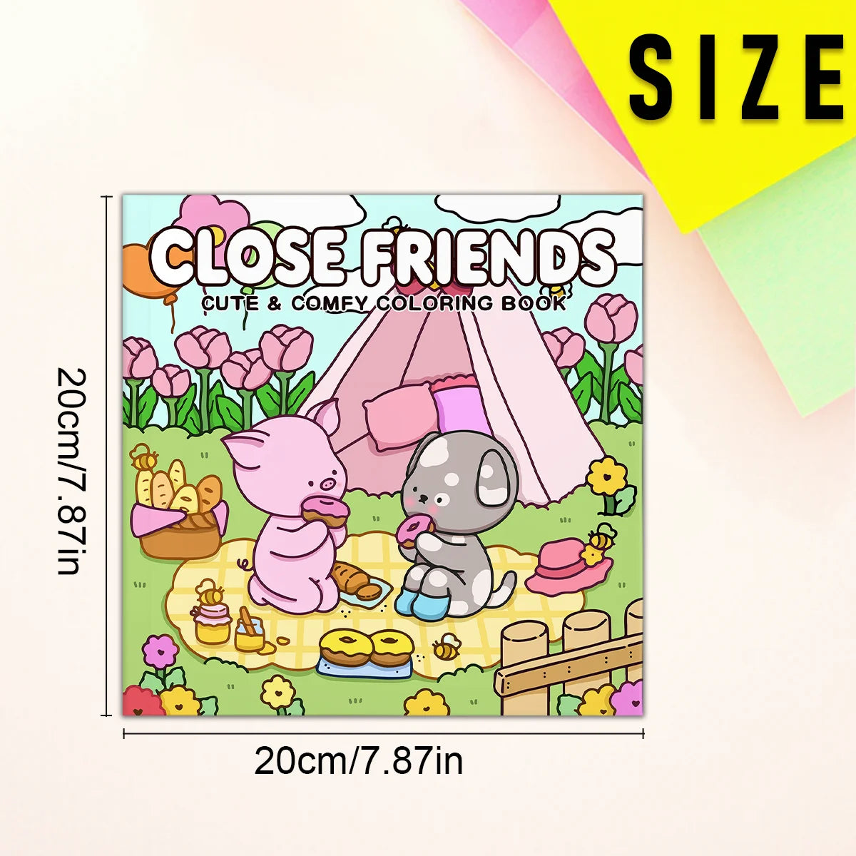 CLOSE FRIENDS Coloring Book for Adult Featuring Bold-easy Pattern for Relaxation Kids Educational DIY Painting Drawing Book