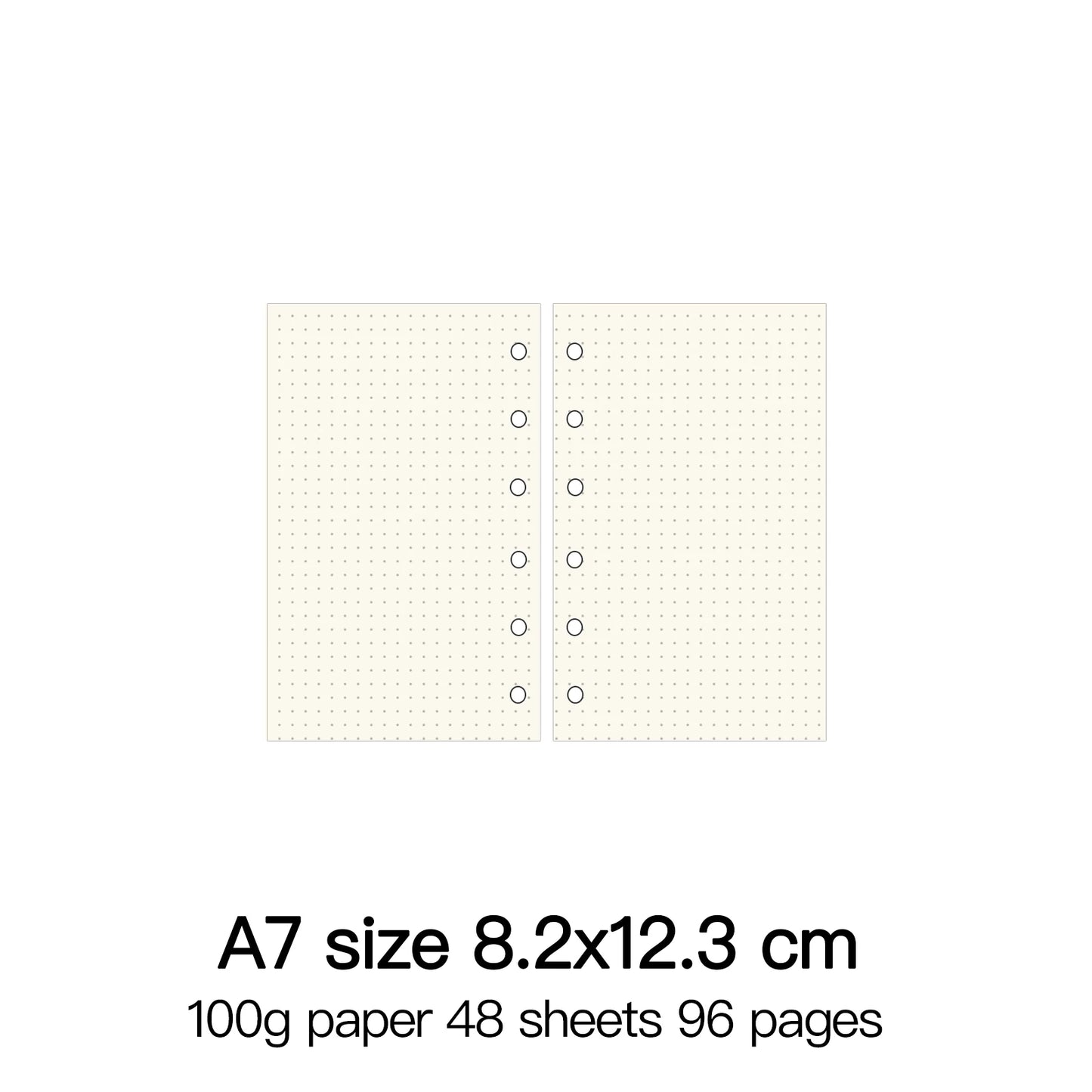 High Quality Ring Binder Notebook A5 Personal A6 A7 A8 Size Insert Refills Loose Leaf Spiral Diary Planner Inner Core 100g Paper