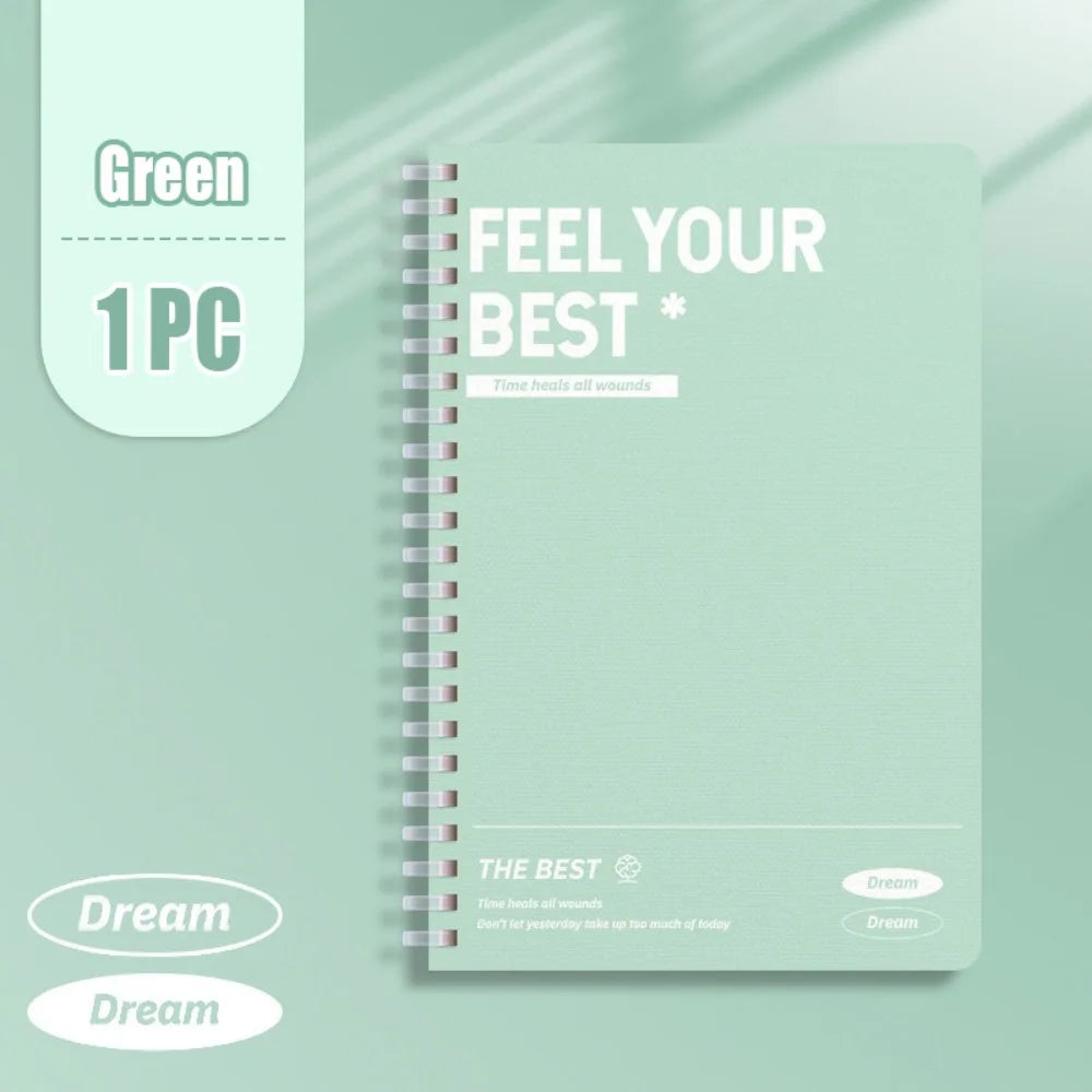 60Sheets/Book A5 Spiral Notebooks Color Horizontal Line Inner Pages Notepad Perforated Pages Diary Book School Office