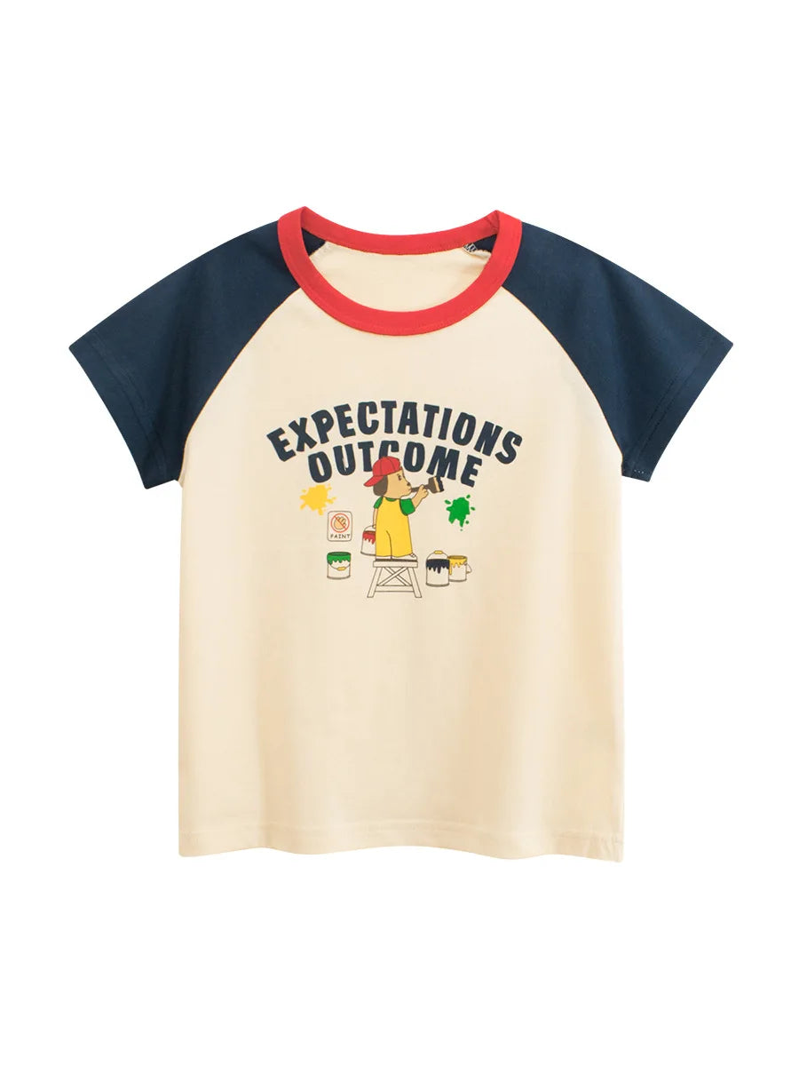 1-9T Toddler Kid Tshirt Baby Boy Girl Clothes Summer Cotton Infant Tee Top Short Sleeve Loose Childrens T Shirt Outfit
