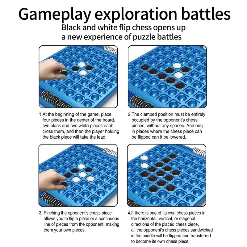 Dual-Side Flip Board Game – 2 Player Strategy & Logic Training Toy