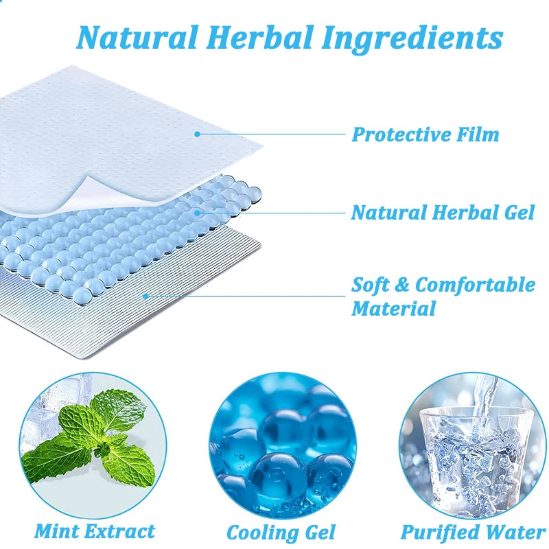 Summer Ice Cool Patch  Adults Hot Reducer Stickers Instant Relief Cooling Patch for Sports Travel Camping Hiking Walking