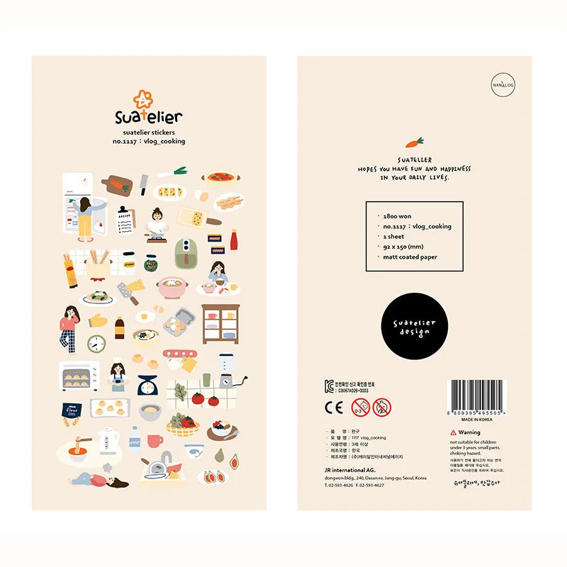 Korean Import Original Suatelier Collection Kawaii Daily Stickers Scrapbooking Diy Journal Stationery Sticker Deco Art Supplies