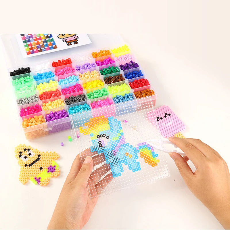 24/72 colors box set hama beads toy 2.6/5mm perler educational Kids 3D puzzles diy toys fuse beads pegboard sheets ironing paper