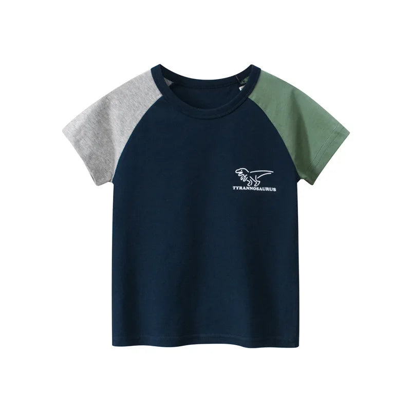 1-9T Dinosaur Boys T Shirt Toddler Kid Tshirt Baby Boys Summer Top Clothes Short Sleeve Infant Tee Childrens T Shirt Outfit