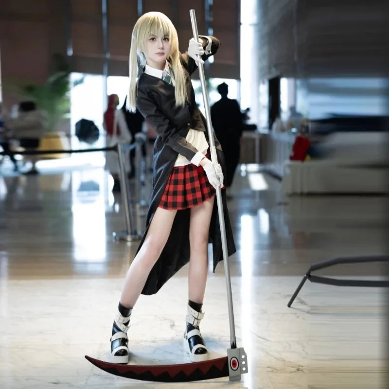 Maka Albarn Cosplay Anime Soul Eater Costume Adult Women Skirt Gloves Uniform Suit Halloween Party Role Play Outfit Maka Cos wig