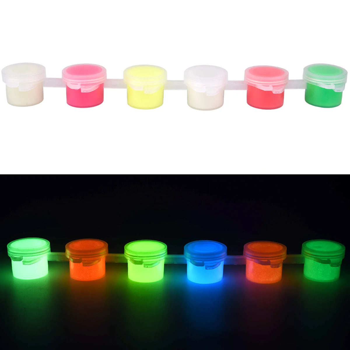 6Colors Acrylic Fluorescent Paint Glow In Dark DIY Painting Art Materials Arts Crafts Painting Tool DIY Graffiti Acrylic Pigment