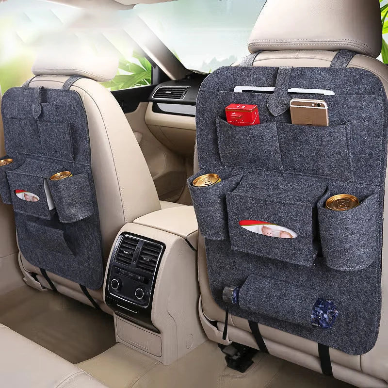 1pcs Car Seat Back Handing Storage Bag Multi-function Felt Bag,Interior Storage And Organization Supplies