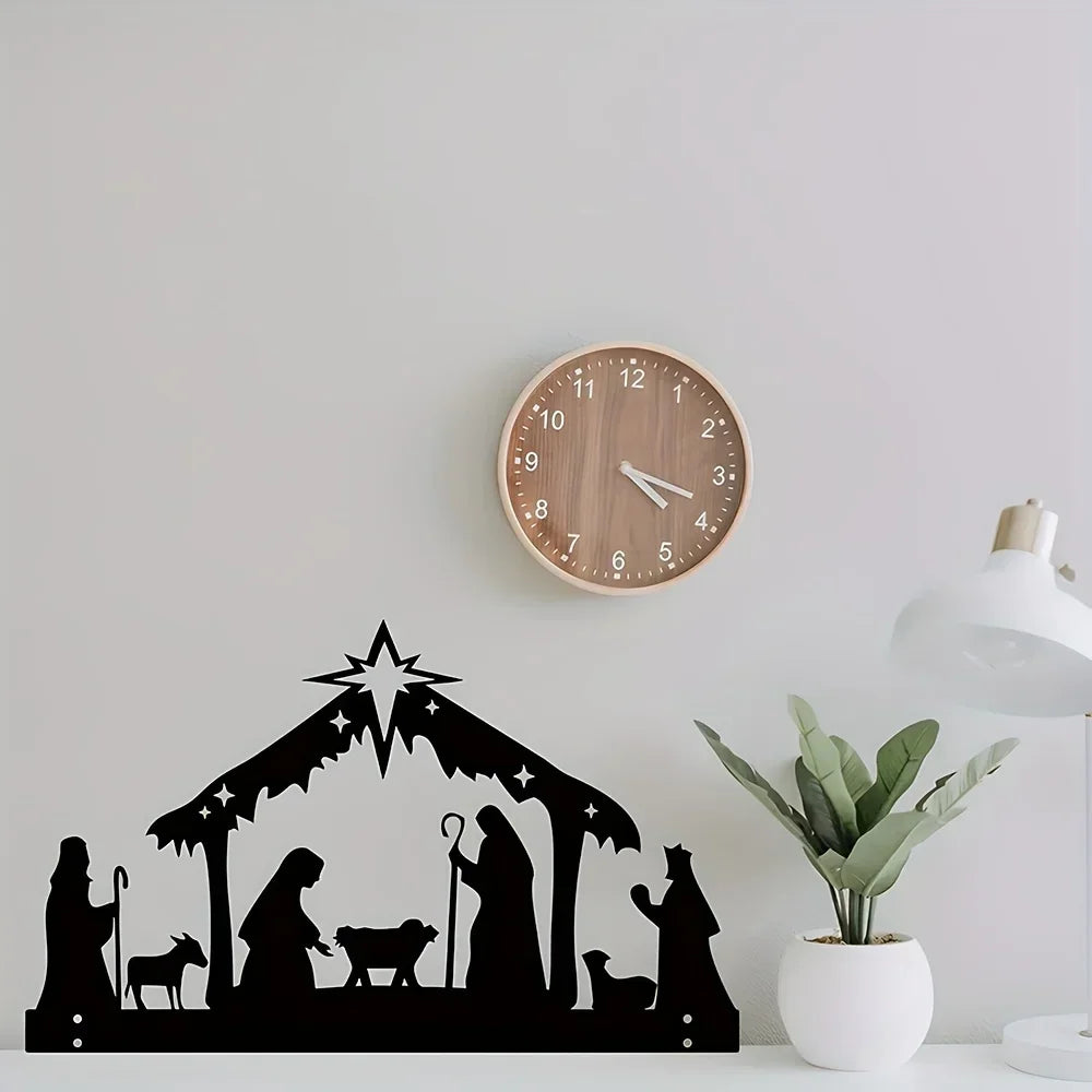 Nativity Metal Projection Ornament – Outdoor Christmas Eve Garden Decoration