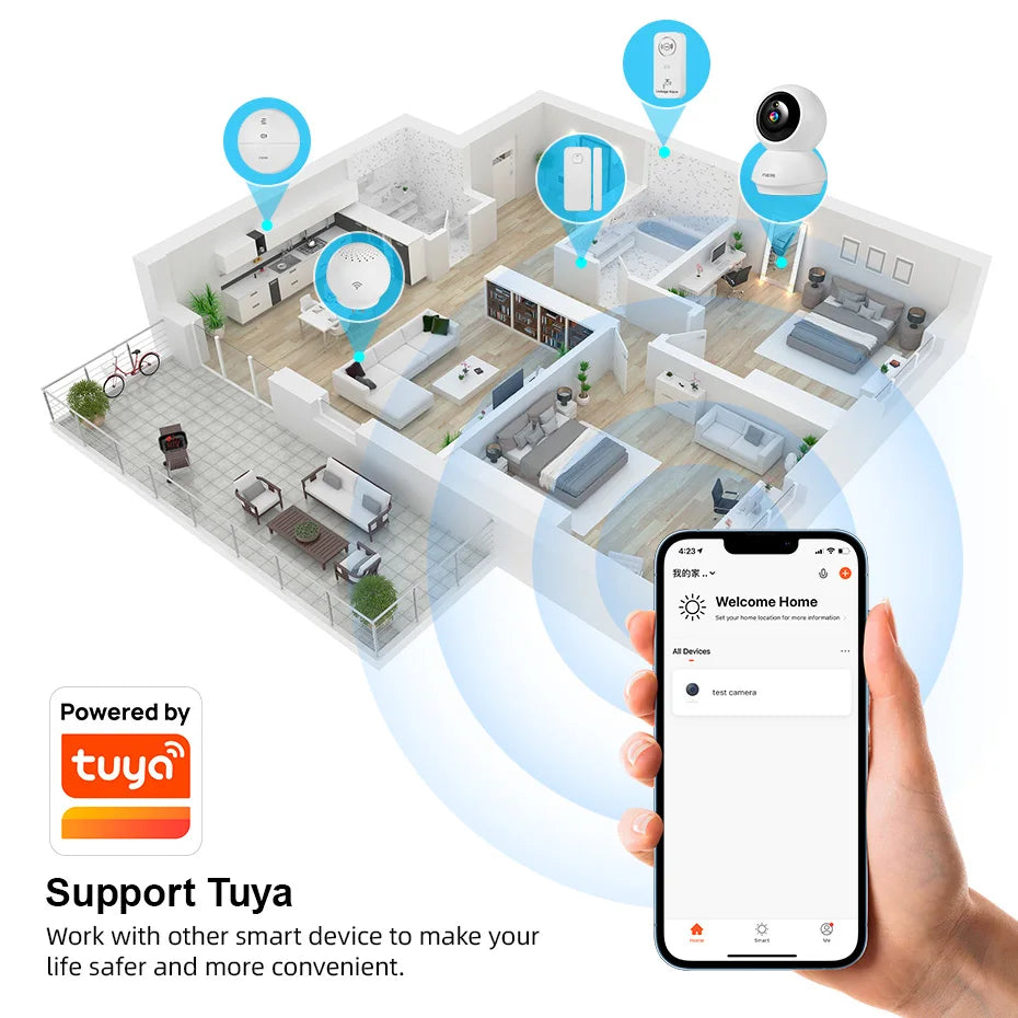 FUERS 4K 8MP WiFi IP Pet Camera Dog Camera Tuya Smart Home Security Wireless Surveillance Camera Baby Monitor Mini Cam