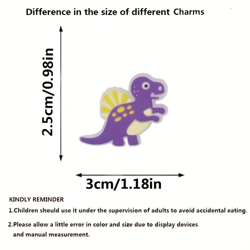 12Pcs Luminous Dinosaur Shoe Charms - 12PC Set for Crocs and Sandals,Dinosaur Shoe Charms Decoration