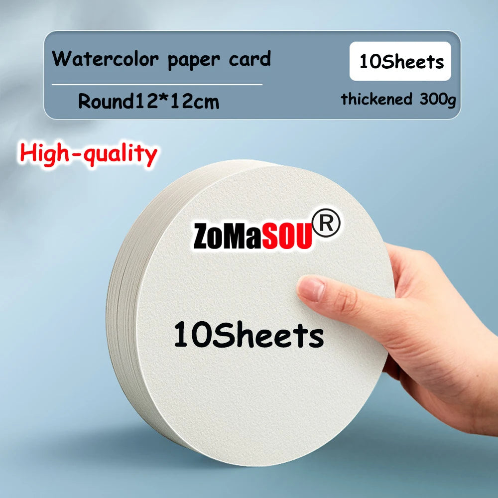 10-400 Sheets Professional Square/Round Watercolor Paper 300g Water Color Paper Postcard for Painting School Kids Sketching Draw
