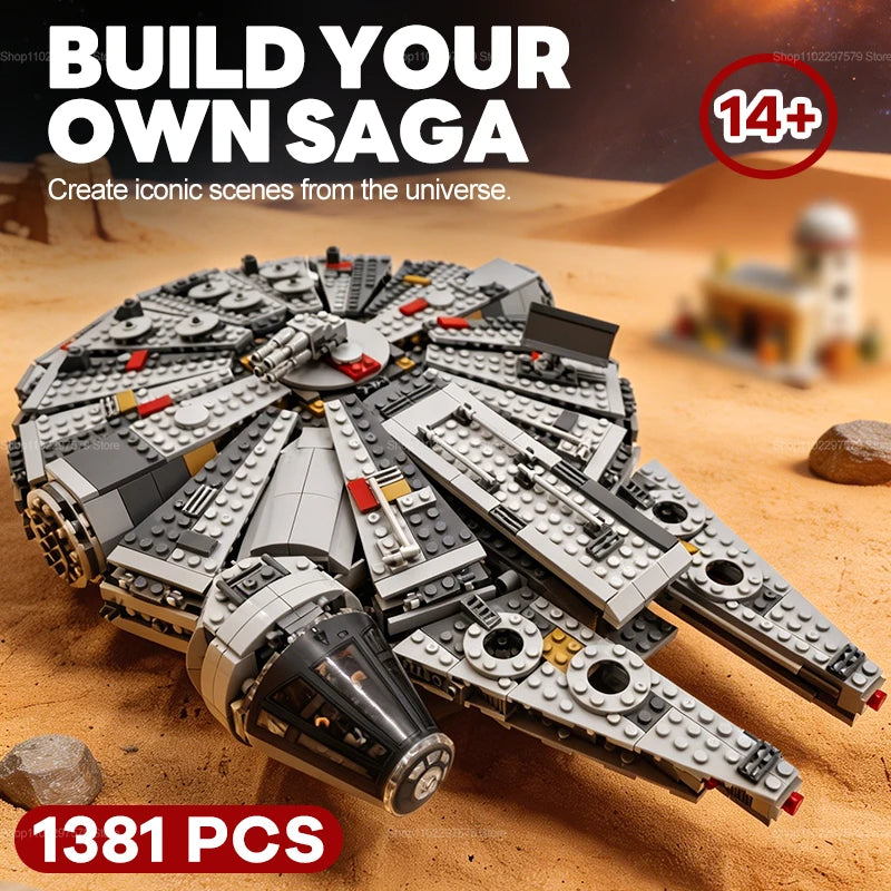 1381Pcs Advanced Spaceship Building Blocks Set Creative Toy for Kids Adults Educational DIY Model Kit Birthday Gifts Collectible