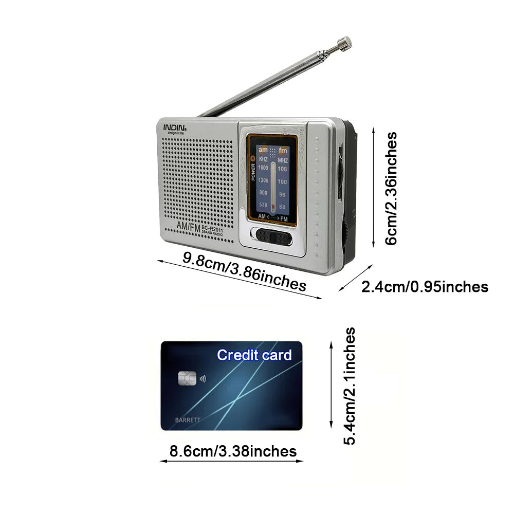 Mini Radio AM FM, 2*AA Battery Operated Radio with Lanyard, Excellent Reception, Portable Radios AM FM, Transistor Radios