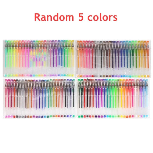 100/5Pcs Gel Pen Set 100 Colored Gel Pens for Coloring Books Drawing Doodle Crafts Scrapbooks Journaling Planner School Supplies