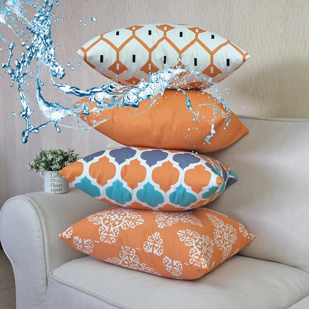 50x70cm Twill Waterproof Colorful Print Outdoor Pillowcase Summer Cool Cushion Cover For Patio Sofa Balcony