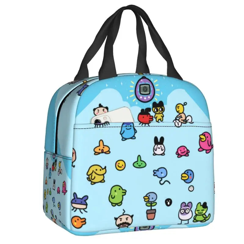 Custom Tamagotchies Cartoon Insulated Lunch Tote Bag for Women Resuable Cooler Thermal Bento Box Kids School Children