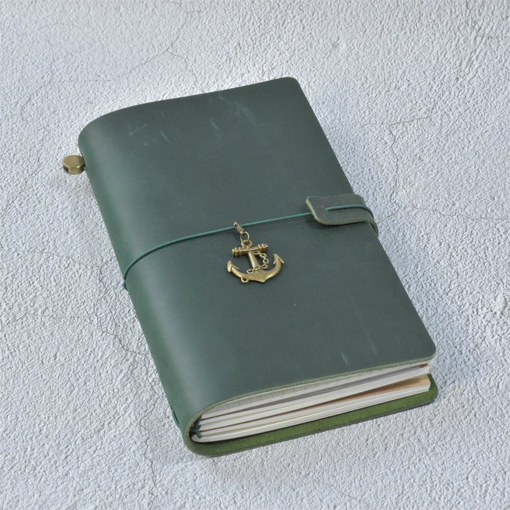 100% Genuine Leather Journal Refillable Travel Notebook Retro DIY Handmade Diary Sketchbook School Office Gift Customized
