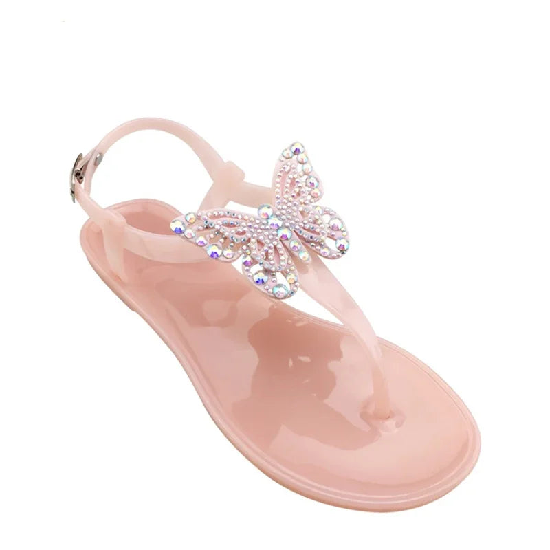 Comemore Clear Shoes Ladies Jelly Shoes Beach Vacation Sandals 2026 New Simple Trendy Flat Shoe Women Flip Flops Chaussure Femme