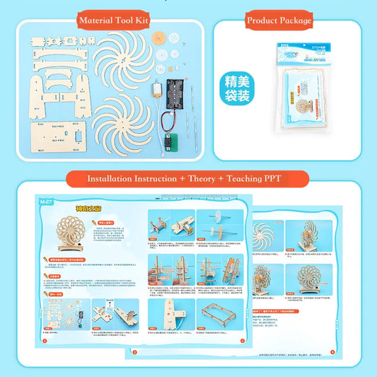 Magic Window Wooden STEM Kits for Kids Education DIY Science Toy Experiment Puzzle Boards Children Development School Supplies