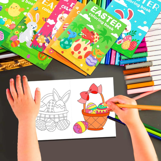 12pcs Easter Graffiti, Drawing Painting Books, Kids Gifts,Egg Bunny Rabbit Pattern,DIY Coloring Book,Birthday Party Gifts