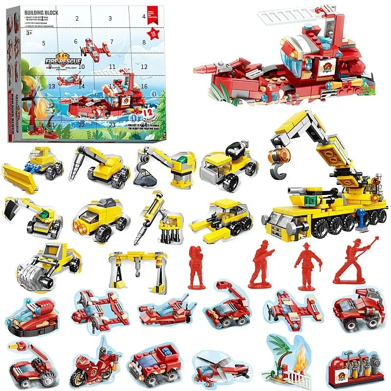 Hot Christmas Series Advent Calendar Gift Box 24Days Countdown Calendar Box Christmas Tree Bricks Model New Years Xmas Gift