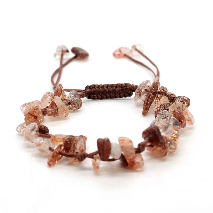 Macrame Crystal Chip Stone Braided Bracelets For Women Girls Natural Amethyst Quartz Gemetone Weave Adjustable Bracelet Jewelry
