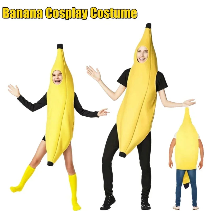 Funny Banana Halloween Costume For Kids Adults Theater Show Carnival Party Outfit Stage Performance Fancy Dress Comedy